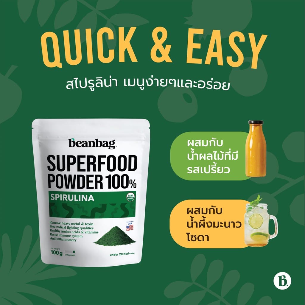 Beanbag-Organic Spirulina powder 100g-Superfood